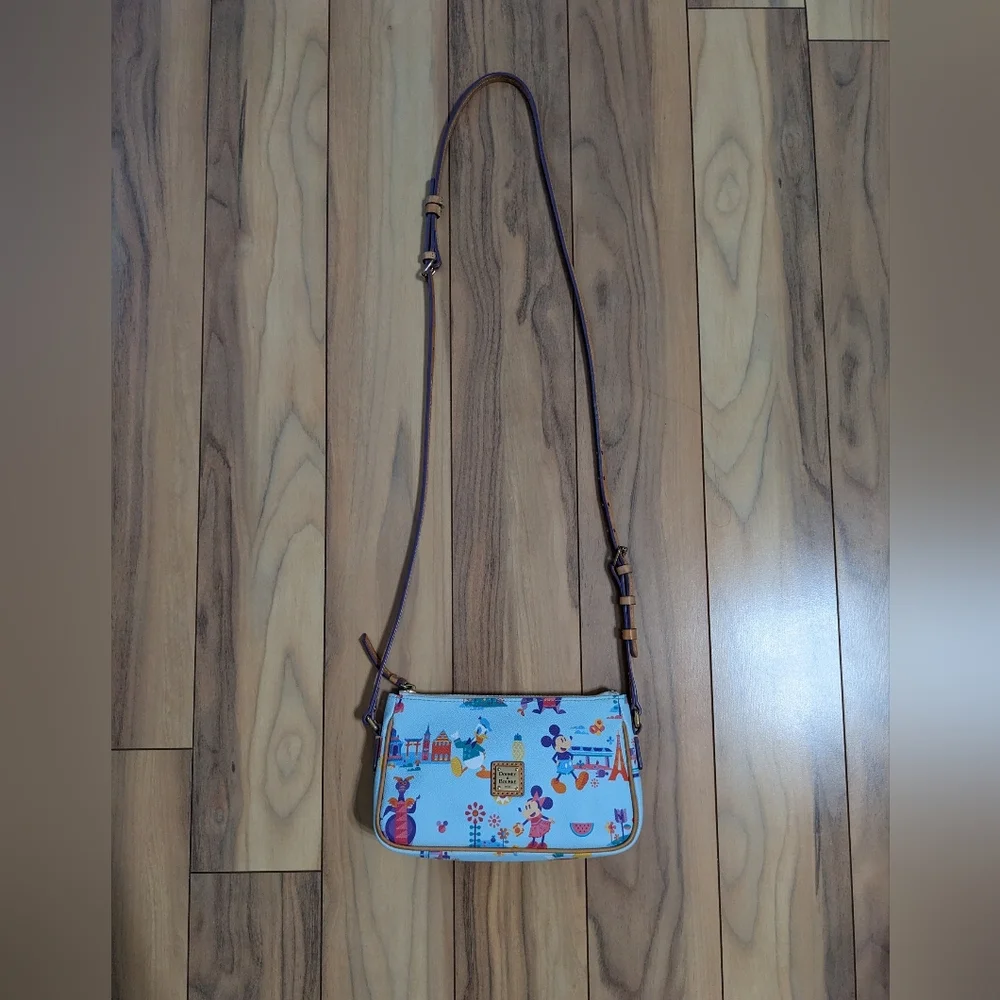 EUC! Dooney &Bourke X Disney Epcot Flower Garden Festival Figment Crossbody Bag - Picture 2 of 16
